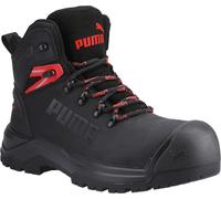 Puma Safety - Chaussures de sécurité "Iron" pour homme, cuir FS11245 (44,5 EU) (Noir/Rouge)