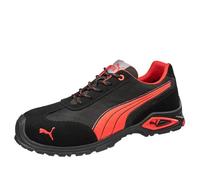 PUMA Safety Madrid Low S1PL FO SR Chaussures de sécurité antidérapantes et respirantes avec embout en aluminium pour homme, noir/rouge, 47 EU