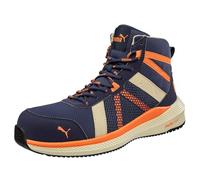 PUMA Safety Rival Blue Orange MID S1PS ESD FO HRO SR Chaussures de sécurité légères antidérapantes sans métal Embout en fibre de verre pour homme, Bleu/orange, 46 EU