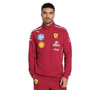 PUMA Scuderia Ferrari F1 Sweat 1/2 Zip Équipe 2025 - Rouge - Taille : M