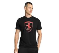 PUMA Scuderia Ferrari Race T-Shirt à Grand Bouclier Ton sur Ton- Noir - Homme - Taille: M