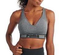 PUMA Seamless Bra Soutien-Gorge de Sport, Opaque, Gris/Noir, XL Femme