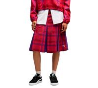 PUMA Jupe midi plissée Tartan T7 Femme, Vêtements, Rouge, L L