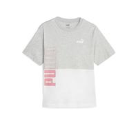 PUMA Shirt Power Colorblock Chemise Femme, Gris Clair chiné, M