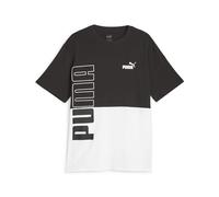 PUMA Shirt Power Colorblock Tee Homme, Noir/Blanc, L