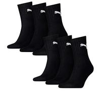 Puma Short Crew Socks Semelle en éponge Lot de 6 chaussettes de sport Homme, 35-38 Noir
