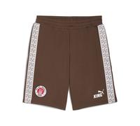 PUMA Short molletonné KING FC St. Pauli Homme, Sport, Espresso Marron/Blanc, L L