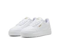 PUMA Shuffle Downtown Lo Jr Baskets Unisexes pour Enfant, Puma White PUMA White PUMA Gold, 35.5 EU