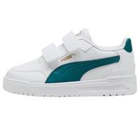 PUMA Shuffle Downtown LO V PS Baskets pour Enfant Blanc/émeraude Ice Gold Pointure 48, Puma Blanc émeraude Ice PUMA Gold, 32 EU