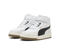 PUMA Shuffle Downtown Mid AC+ PS Sneaker, White Black-Vapor Gray, 32.5 EU