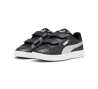 PUMA Smash 3.0 Glitz Glam V PS Sneaker, Black Silver White, 28.5 EU