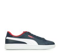 PUMA Baskets Smash 3.0 L Jr Unisexes pour Enfant, Puma Puma Blanc Bleu Marine pour Tous Les Temps Rouge, 36 EU