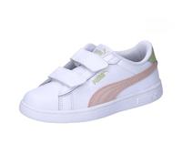 PUMA Smash 3.0 L V PS Sneaker, White-Island Pink-Pistachio Green, 32 EU