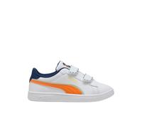 PUMA Smash Baskets unisexes pour enfant avec crochet et boucle, Blanc-orange Glo Ah25, 1 Little Kid