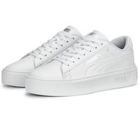 PUMA Women's Fashion Shoes SMASH PLATFORM V3 Trainers & Sneakers, PUMA WHITE-PUMA SILVER, 37.5