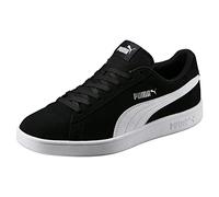PUMA Smash V2, Baskets Mixte, Puma Noir Puma Blanc Puma Gris Métallisé, 43 EU