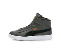 PUMA Smash v2 Mid L Fur V PS, Basket, Noir Ombre Foncé, 33 EU