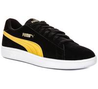 Puma Smash V2 Sleek Gomme Semelle Basse Baskets Unisexe Noir En Jaune UK 6 - 11
