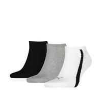 Puma Sneaker Chaussettes, Blanc/Gris/Noir, 35/38 (Lot de 3) Unisexe