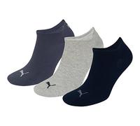 Puma Sneaker Chaussettes, Bleu Marine/Gris/Bleu, 39/42 (Lot de 3) Unisexe