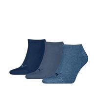 PUMA Sneaker Plain Lot de 3 Paires de Chaussettes Unisexes pour Adulte, Bleu, Cow-Boy, 35-38