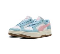 PUMA Sneakers Basses en suède Rebound Femme pour Femme 40, White Pinkscape Aqua Pink Blue