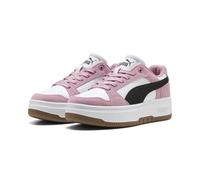 Puma Baskets basses Rebound en suède Femme Taille 41 White/Black/Poised Pink
