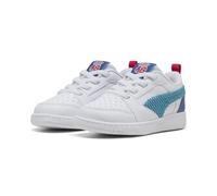 PUMA Sneakers Basses Rebound V6 Run Fun Bébé 22, White Tropical Blue Clyde Royal