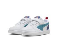PUMA Sneakers Basses Rebound V6 Run Fun Enfant 33, White Tropical Blue Clyde Royal