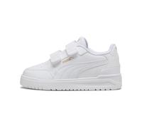 PUMA Sneakers basses Shuffle Downtown Enfant, Chaussures, Blanc/Doré, 34.5 34.5