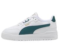 PUMA Shuffle Downtown LO JR Baskets Blanc/émeraude Ice Gold, 38 EU, Puma Blanc émeraude Ice PUMA Gold, 5 UK