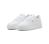 PUMA Shuffle Downtown Lo Jr Baskets Unisexes pour Enfant, Puma White PUMA White PUMA Gold, 6 UK