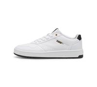 Puma Baskets Classiques Kinder Court Unisexes, Puma White Puma Black Puma Gold, 43 EU