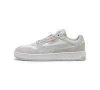 PUMA Sneakers en daim Court Classic Unisexe, Chaussures, Blanc/Glacial Gris/Doré, 37 37