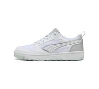 PUMA Sneakers Rebound v6 Low Aqua Métalliques Unisexe, Chaussures, Blanc/Silver/Peaceful Bleu, 39 39