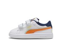 PUMA Sneakers Smash 3.0 Playdate Bébé, Chaussures, Blanc/Orange Glo, 23 23