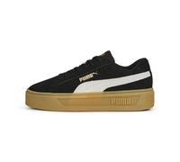 PUMA Sneakers Smash Platform V3 Suede Femme, Chaussures, Noir/Blanc/Doré, 35.5 35.5