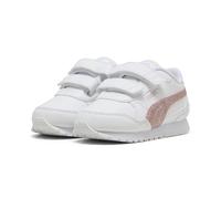 Puma Baskets St Runner v4 Glitter Enfant Blanc Cuivre Rose Mauve Rose métallisé Taille 25