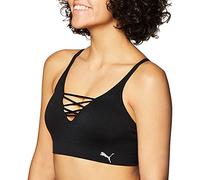 PUMA Soutien-Gorge à Lacets pour Femme Sport, Opaque, Noir/métallisé, Taille