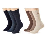 PUMA SPORT CREW LIGHTWEIGHT 3P - C: navy_ T: 39/42 & Mixte Chaussettes-7312 Chaussettes, Mélange de Marron Clair., Taille unique EU