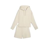 PUMA Survêtement décontracté à capuche avec short Femme M, Alpine Snow White