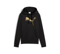 PUMA ESS Metallic Hoodie FL, Sweats à Capuche Mixte, PUMA Black-Metallic Silver,