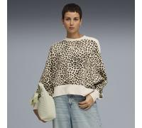 PUMA Sweat oversize à col rond et motif léopard T7 Luxe Femme, Vêtements, Alpine Snow/Ice Coffee, M M