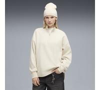 PUMA Sweat oversize d’hiver à col zippé HER Femme, Vêtements, Blanc, L L