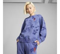 PUMA Sweat ras du cou oversize délavé à motif FLORAL PACK WARDROBE ESS Femme, Vêtements, Bleu Crystal, M M
