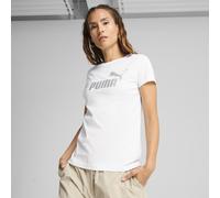 PUMA T-shirt à logo en métal ESS Femme, Vêtements, Blanc/Métallique Silver, M M