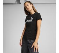 PUMA T-shirt à logo en métal ESS Femme, Vêtements, Noir/Métallique Silver, 3XL 3XL