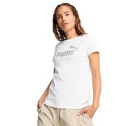 PUMA T-Shirt à Logo en métal ESS Femme XS, White Metallic Silver