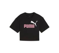 Puma T-Shirt Court À Logo N° 1 Bicolore Essentials Enfant Et Adolescent, Age, Noir/Poised Rose, 5-6y