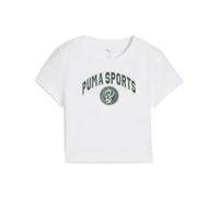 PUMA T-shirt court à motif Wardrobe Essentials Sports Legacy Femme, Vêtements, Blanc, L L